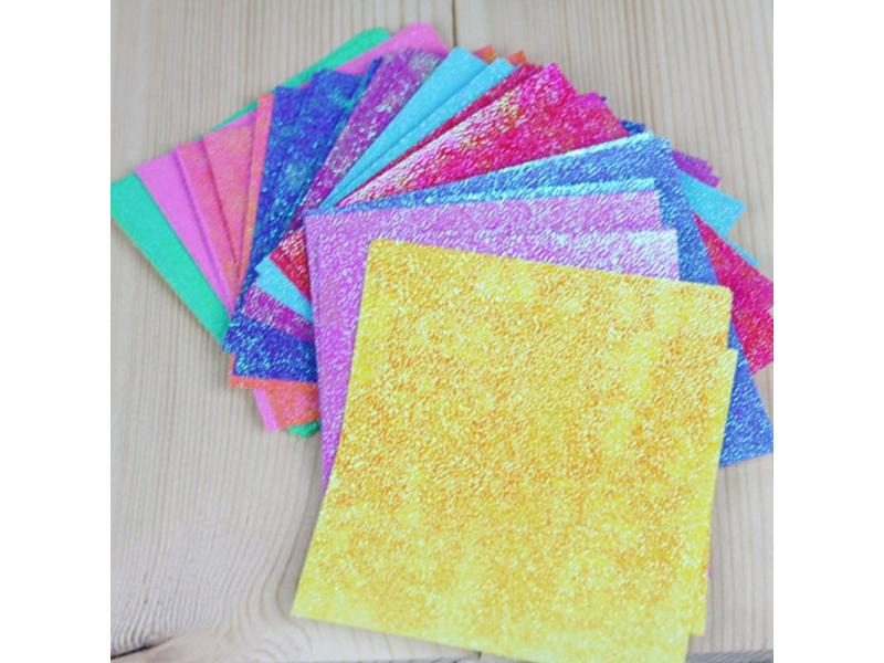 50pcs/set Square Origami Paper Single Side Shining Folding Solid Color Papers Carousel 1