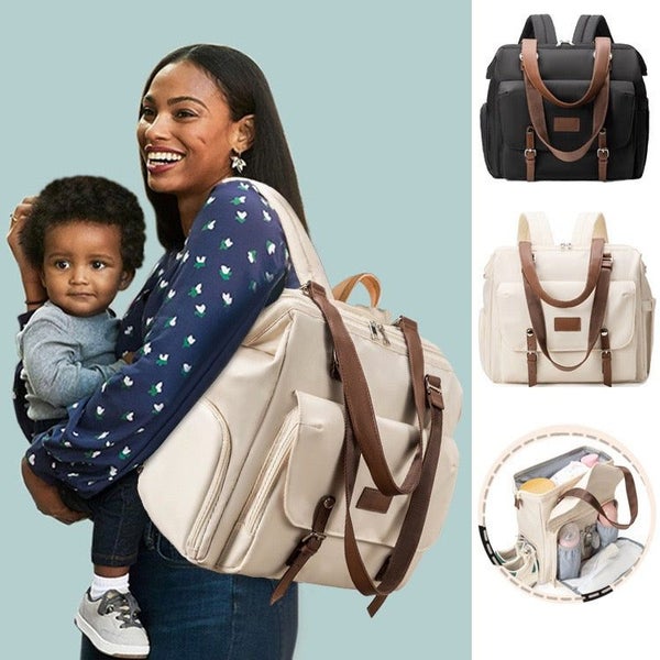 Nappy Bag, Nappy Backpack, Nappy Tote Bag Black TC108 | TOUCHANDCATCH NZ Carousel 2