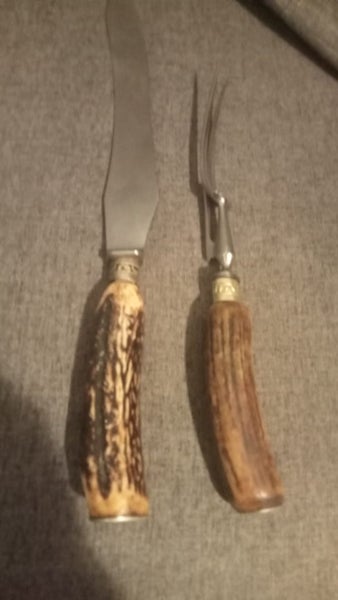 RETRO KNIFE & FORK ANTLER SET. Carousel 1