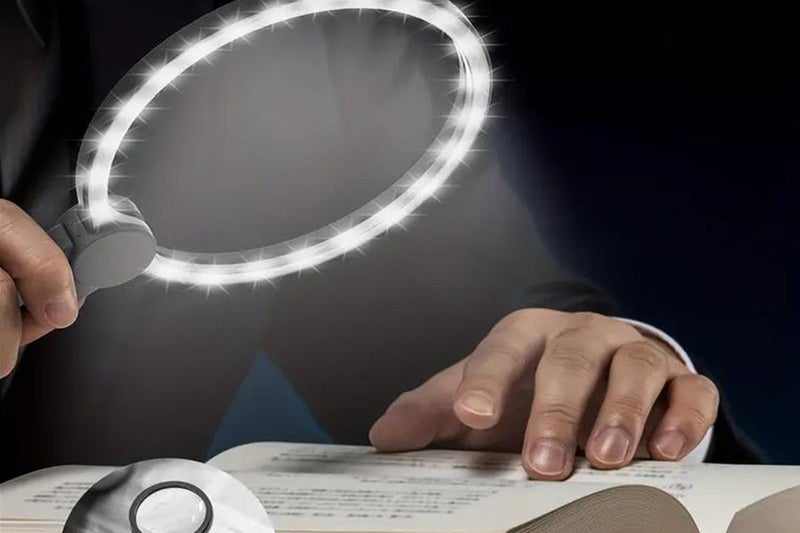 2Pcs Magnetic Neck Magnifier 3X Magnifying Glass With Light Craft For Reading Carousel 2