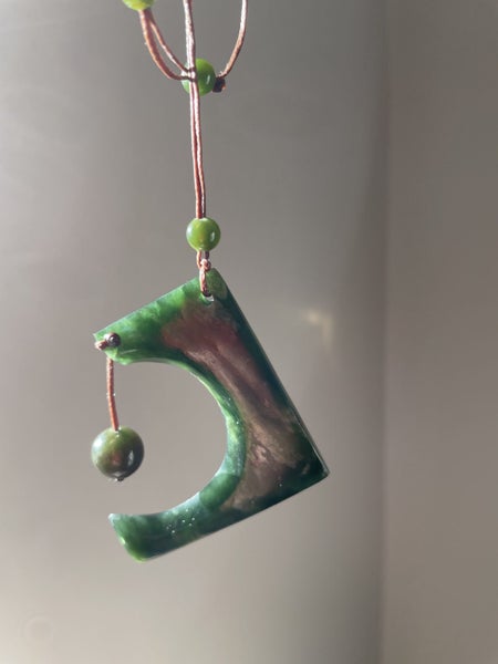 Greenstone pounamu jade koru mother and child koru pendant62865828402433113