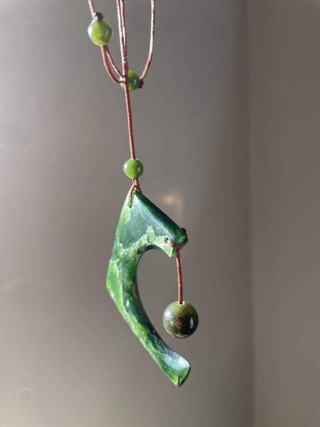 Greenstone pounamu jade koru mother and child koru pendant62865828402433114