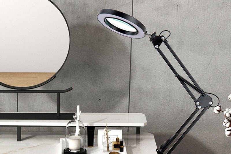 5X Magnifying Glass With LED Light Craft With Reading Desk Stand Lamp-Black Carousel 2