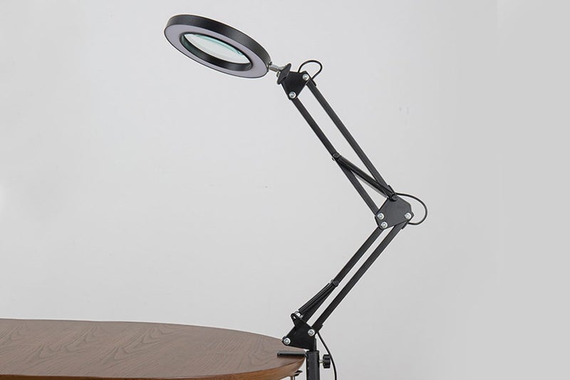 5X Magnifying Glass With LED Light Craft With Reading Desk Stand Lamp-Black Carousel 3