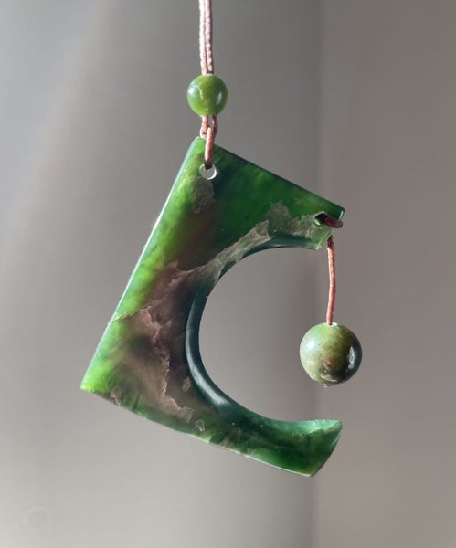 Greenstone pounamu jade koru mother and child koru pendant62865828402433118