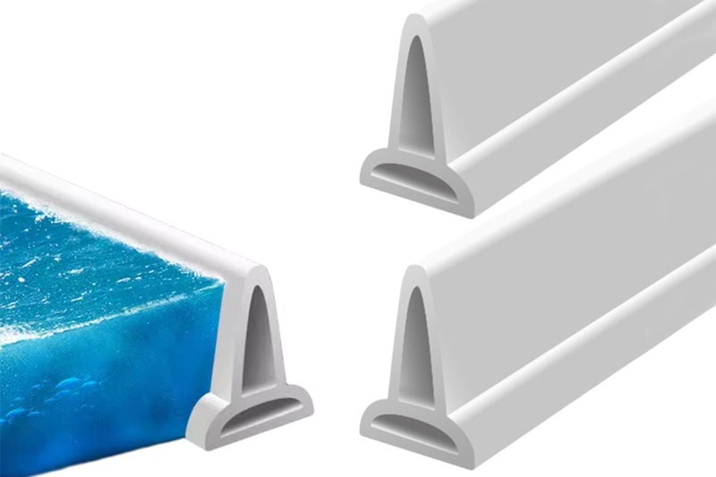 2Pcs Waterproof Strip Bathroom Rubber Silicone Water Barrier Stopper Dry And Wet Carousel 1