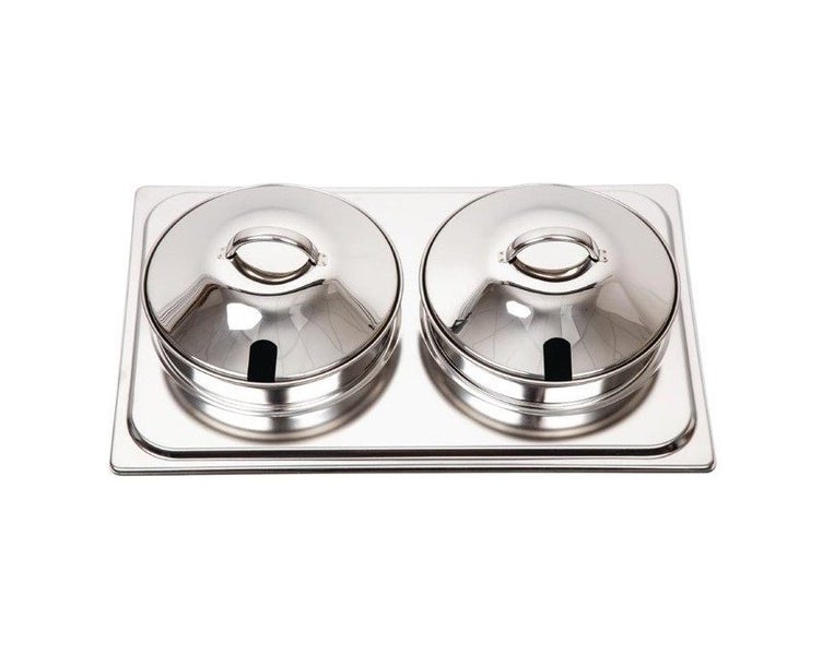 Olympia Bain Marie Set CB723 (2 x 4Ltr) for Olympia Chafing Dish Carousel 1