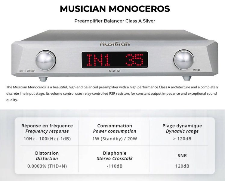 MUSICIAN MONOCEROS Preamplifier Balanced Class A Amplifier Brand New Carousel 2
