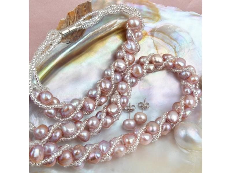ASHIQI Real Natural Freshwater Pearl Handmade Jewelry Sets More Necklace Carousel 1