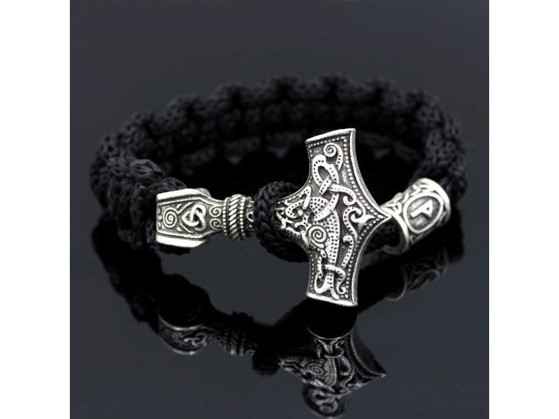 1pcs Thor's Hammer Mjolnir Bracelet Viking Scandinavian Norse Viking Bracelet Carousel 1