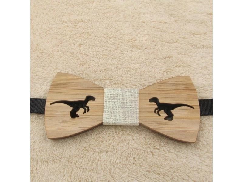Children Kids Bow Tie For Boys Accessories Cartoon Bowtie Wooden Dinosaure Bow Carousel 1