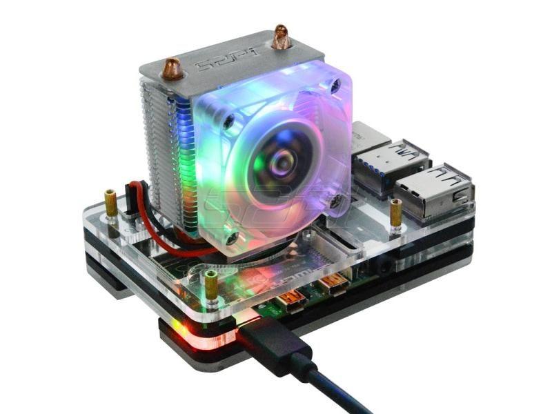 Raspberry Pi 4 Model B ICE Tower RGB Cooling Fan Copper Tube Cooler 5-Layer Carousel 1