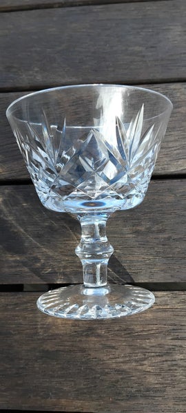 Set of 6 stemmed cut glass dessert dishes.62863237822338112