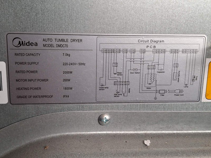 Dryer, Midea 7KG Condenser Dryer DMDC70 Carousel 4