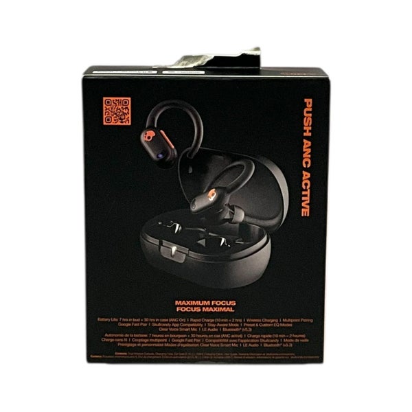 Skullcandy Push ANC Active True Wireless Noise Cancelling Earbuds Black/Orange- Carousel 2