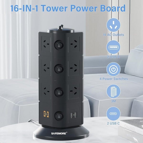 SAFEMORE VPS Origin 4 Level Power Stacker + 2xUSB-A & 2xTYPE-C Ports Carousel 2