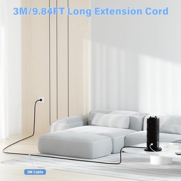 SAFEMORE VPS 4 Level Power Board 14 outlets 2 ?USB & 2 ?USB-C Ports, White Carousel 7