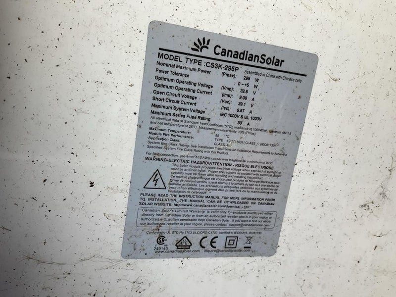 6x used canadian solar panels Carousel 6