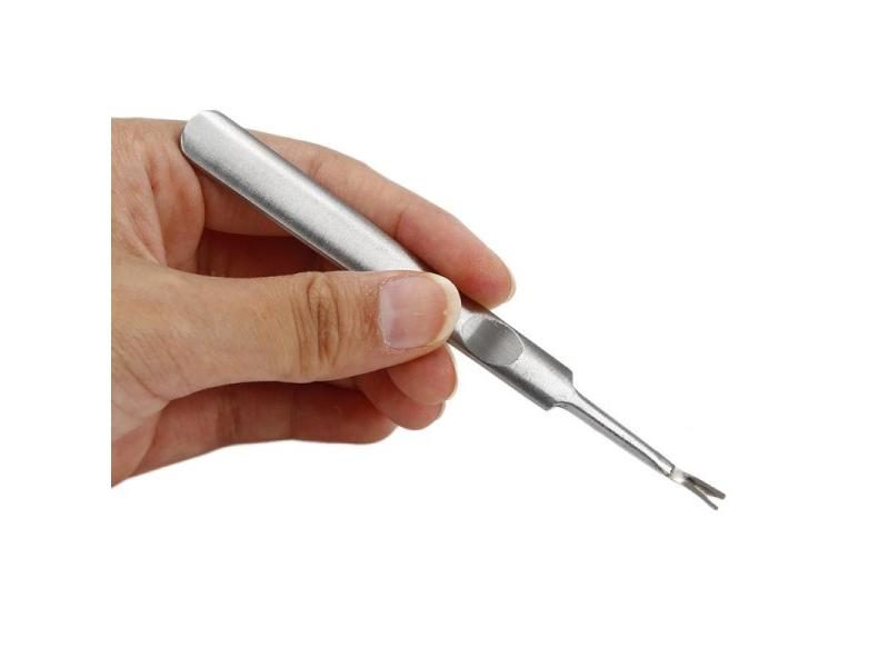 2/1pcs Double-end Silver Cuticle Remover Stainless Steel Finger Dead Skin Cut Carousel 1