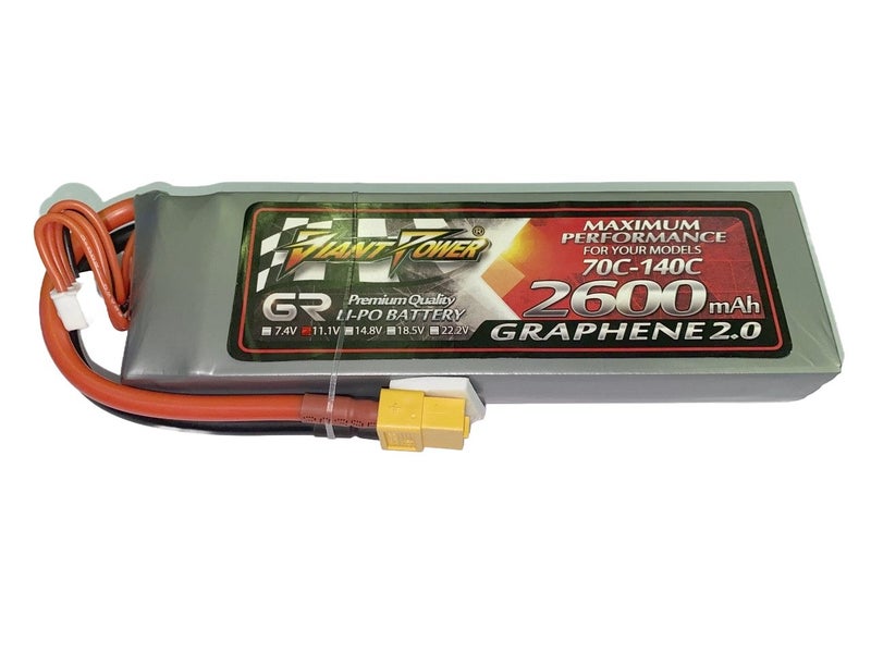 Giant Power 3S 11.1V 2600mAh 70C Graphene Li-Po Battery w/ XT60 Plug Carousel 1