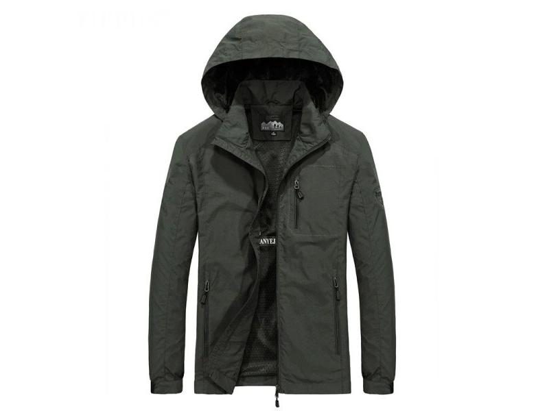 Men's Windbreaker Jackets Waterproof Windshield Jacket Men Military Hooded Carousel 1