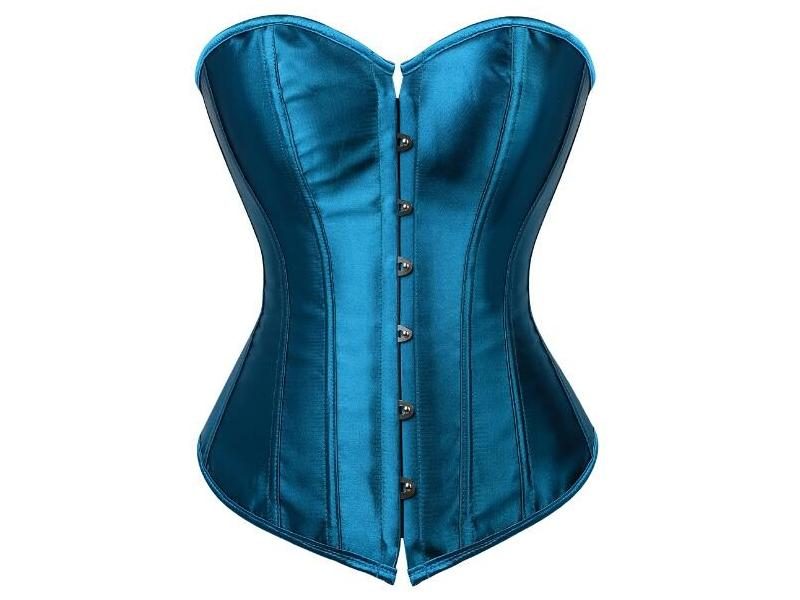 Caudatus New Women Satin Sexy Bustier Top Vintage Lace Up Boned Bridal Corset Carousel 1