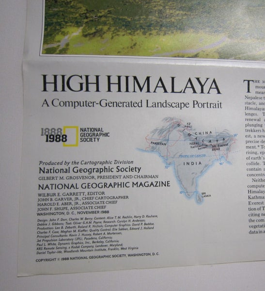 1988 Mount Everest Map - National Geographic Carousel 6
