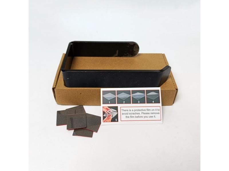 Acrylic Wall Mounted Bathroom Kitchen Roll Holder Hook Black Carousel 1