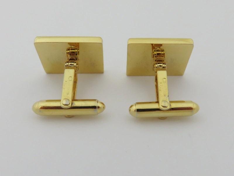 Christian Dior Gold Silver Tone Metal Logo Cufflinks Carousel 3