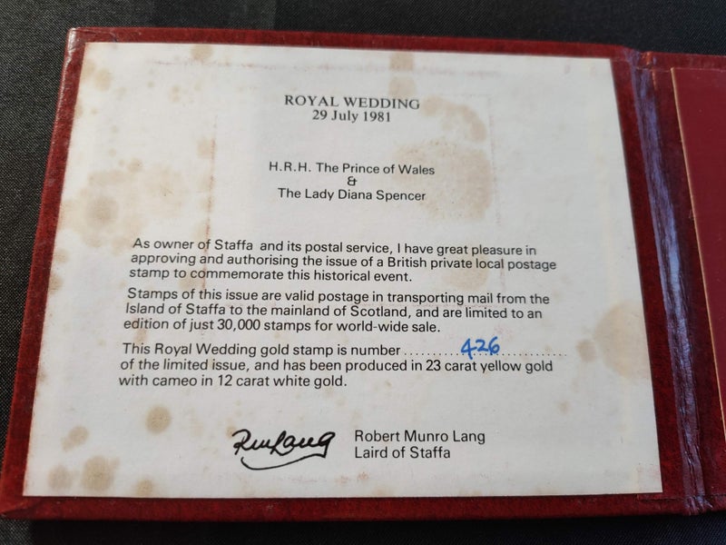GB 1981 ROYAL WEDDING LIMITED EDITION NO. 426 GOLD STAMP (M/U) $1 S/R!!!!!!!! Carousel 2
