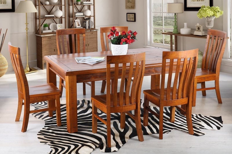 FOUNDATION 9PC Dining Set (Rustic Pine) - 2.1M Carousel 1
