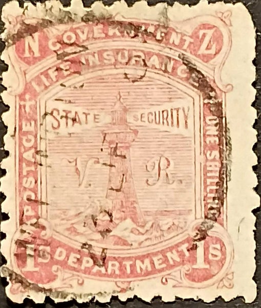 "$1 RESERVE! FINE CANCEL 1/- ROSE VR 1891 NZ LIGHTHOUSES *CV $500"!!! Carousel 1
