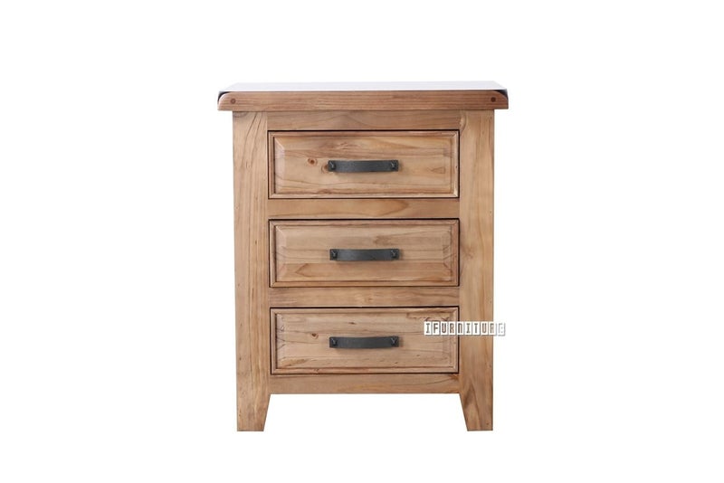 FRANCO 3-Drawer Solid NZ Pine Wood Bedside Table Carousel 1