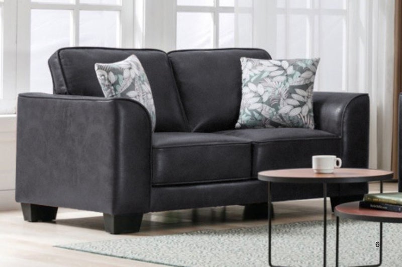 CAMILLA Tech Fabric Sofa Range (Black) - 2 Seater Carousel 1