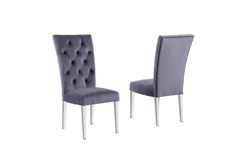 PHILIPE Velvet Dinning Chair (Grey) Carousel 2