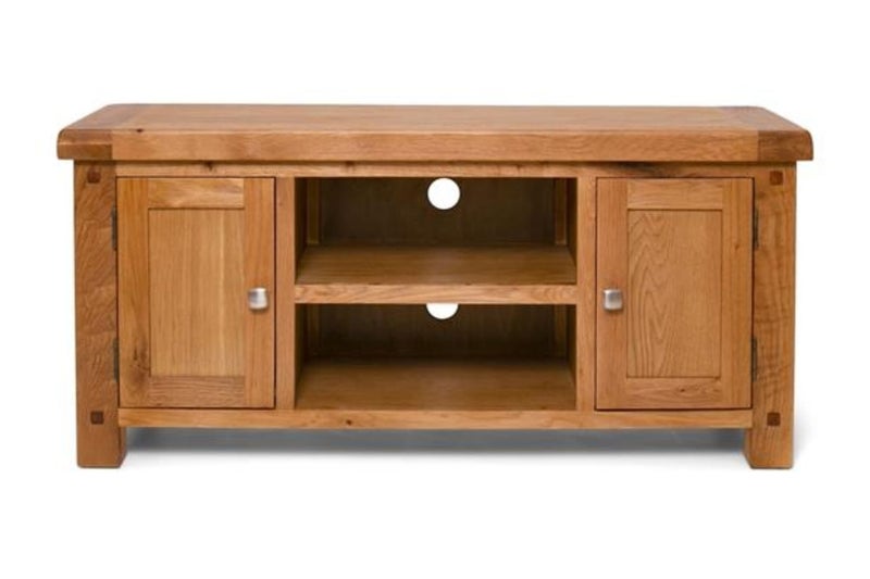 WESTMINSTER Solid Oak Wood 2-Door TV Unit Carousel 1