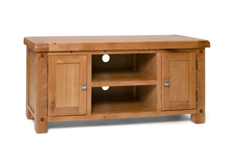 WESTMINSTER Solid Oak Wood 2-Door TV Unit Carousel 2