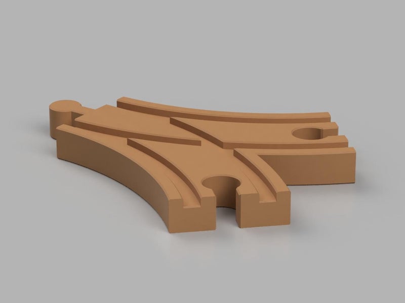 7.5cm Corner Splitter 3-Way - Train Tracks, 3D Printed by The Useful Kiwi Carousel 1
