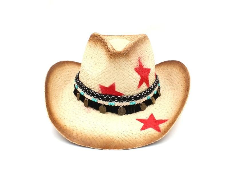 Fashion Women Western Cowboy Hat With Tassel Ribbon Star Fashion Lady Sombrero Carousel 1