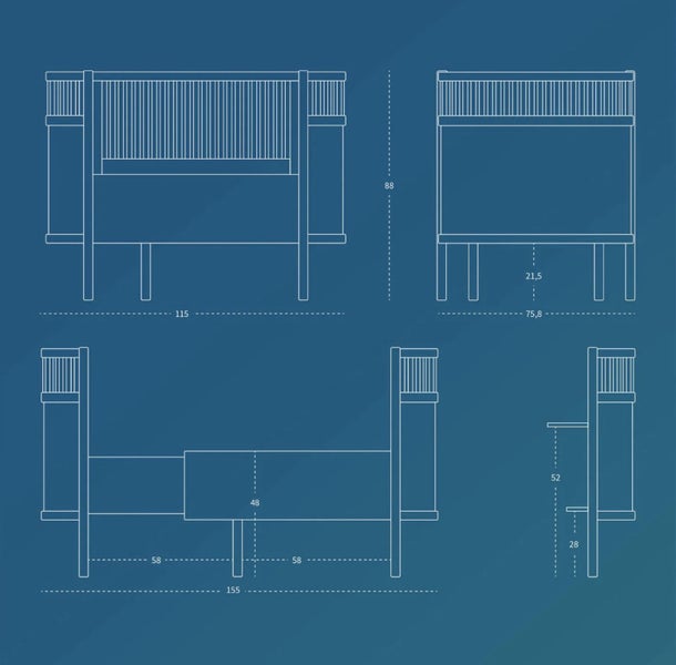 Sebra Cot Bed – Blue – Includes Mattress & Extension Kit62854320901634114