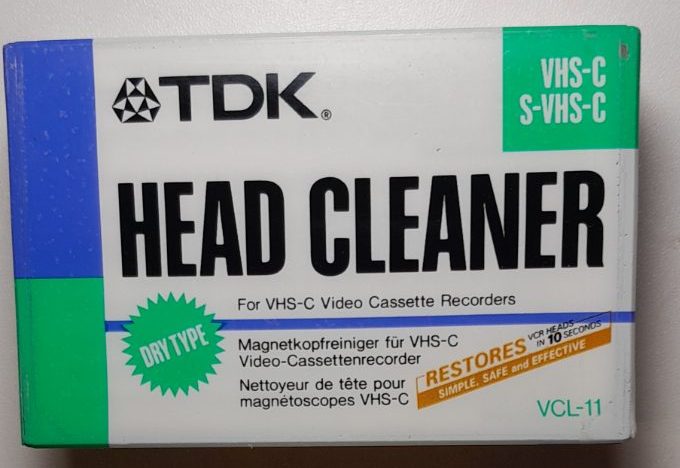 1 x TDK S-VHS C / VHS-C (VHSC/VHS C) HEAD CLEANING Video Cassette Tape (sealed) Carousel 1