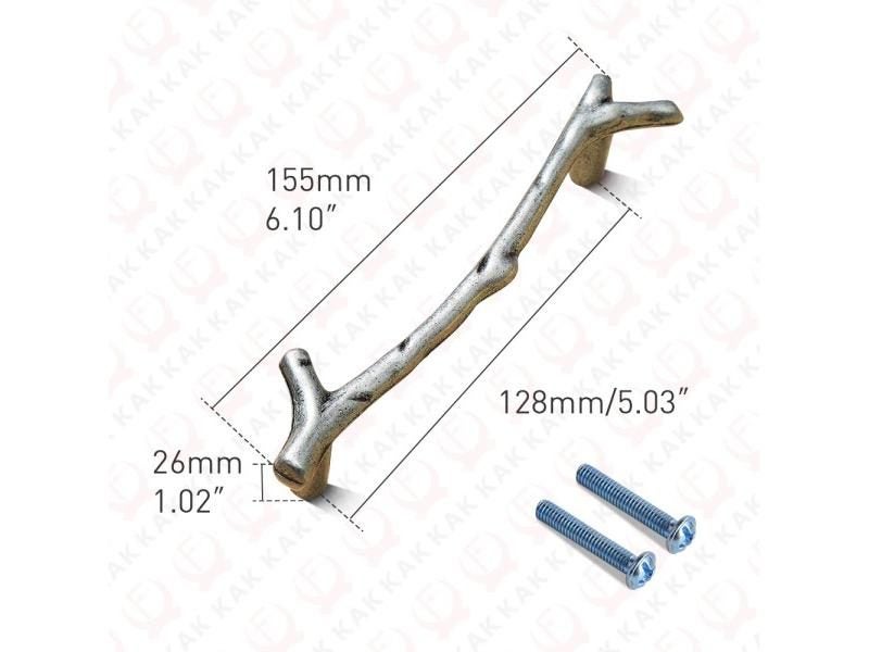 KAK Fashion Tree Branch Furniture Handle 96mm 128mm Black Silver Bronze Kitchen Carousel 1