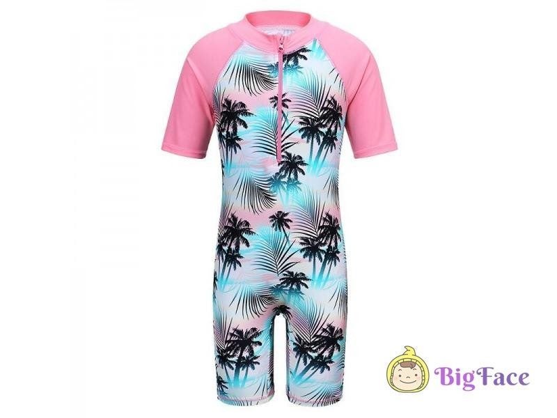 BAOHULU Cyan Flower Baby Girl Swimsuit UV UPF50 One Piece Kids Girls Swimwear Carousel 1