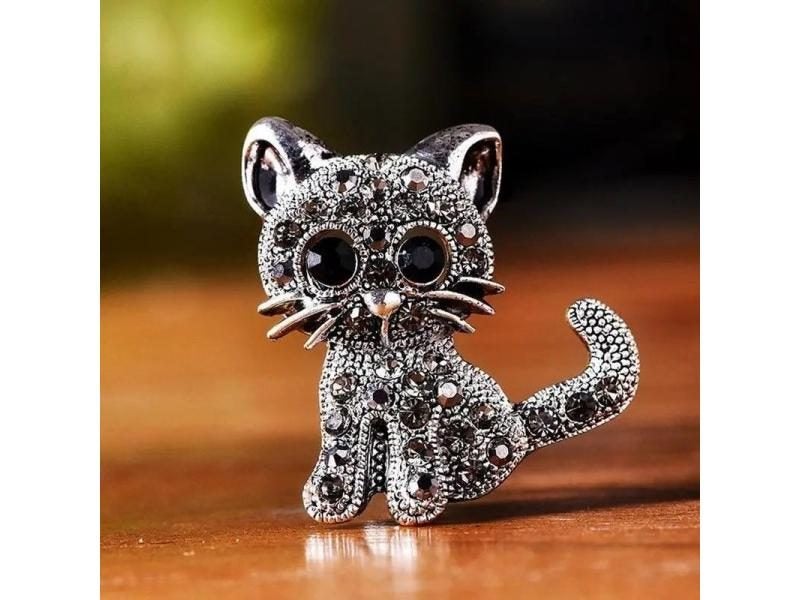 Cute Little Cat Brooches Pin Up Jewelry For Women Suit Hats Clips Antique Carousel 1