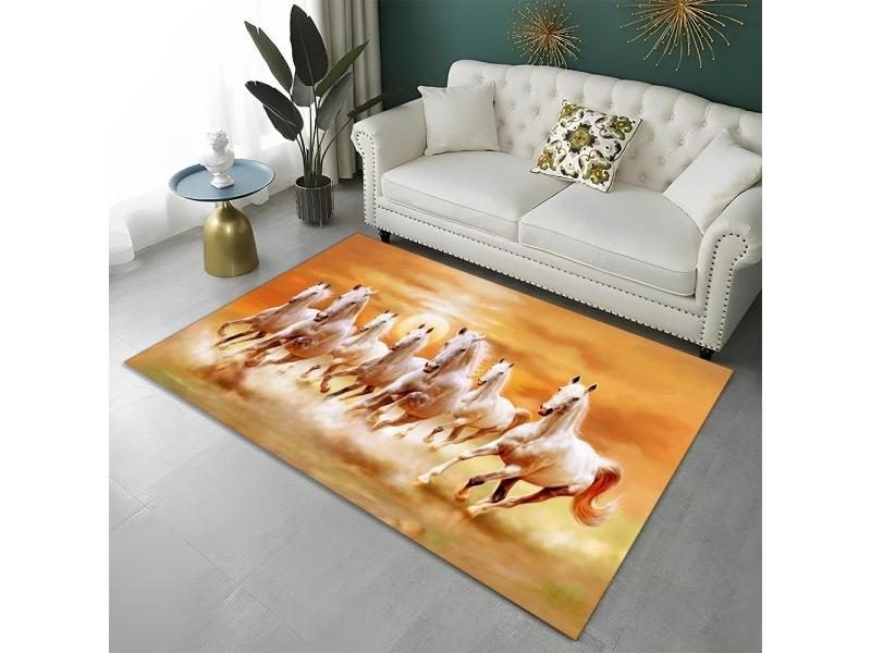3D Pentium Gallant Horse Steed Animal Carpet Rug For Home Living Room Bedroom Carousel 1