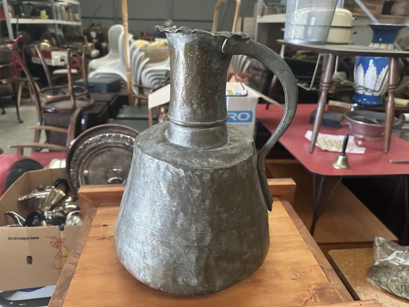 Antique Beaten Copper Water Vessel Jug Carousel 2