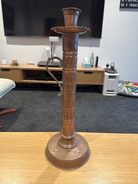 Beautiful Copper Tall Candle Stick with Carry Handle Carousel 1