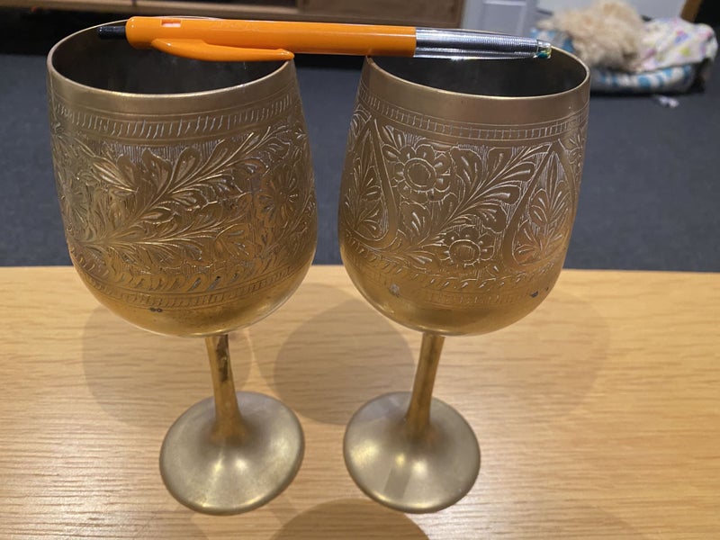 Matching Brass Goblets x 2 Carousel 6