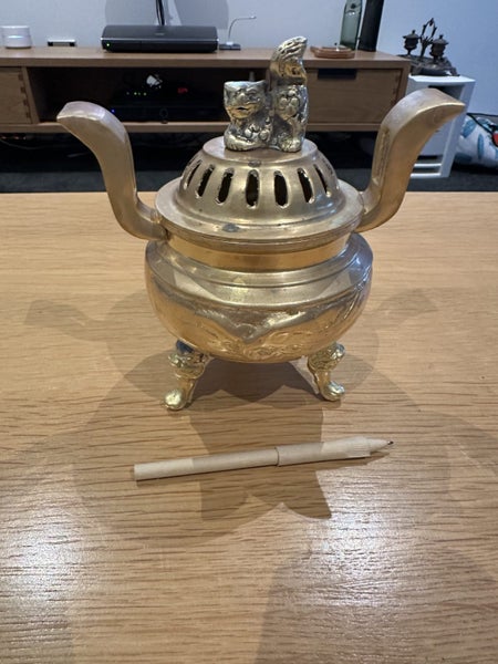 Large Brass Incense Burner Carousel 6