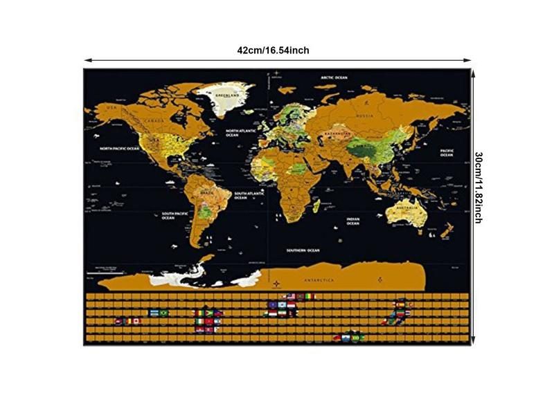 One Scratch Off Maps - Map Of The World (Large Size:32.5x23.4 Inches)- Deluxe Carousel 1